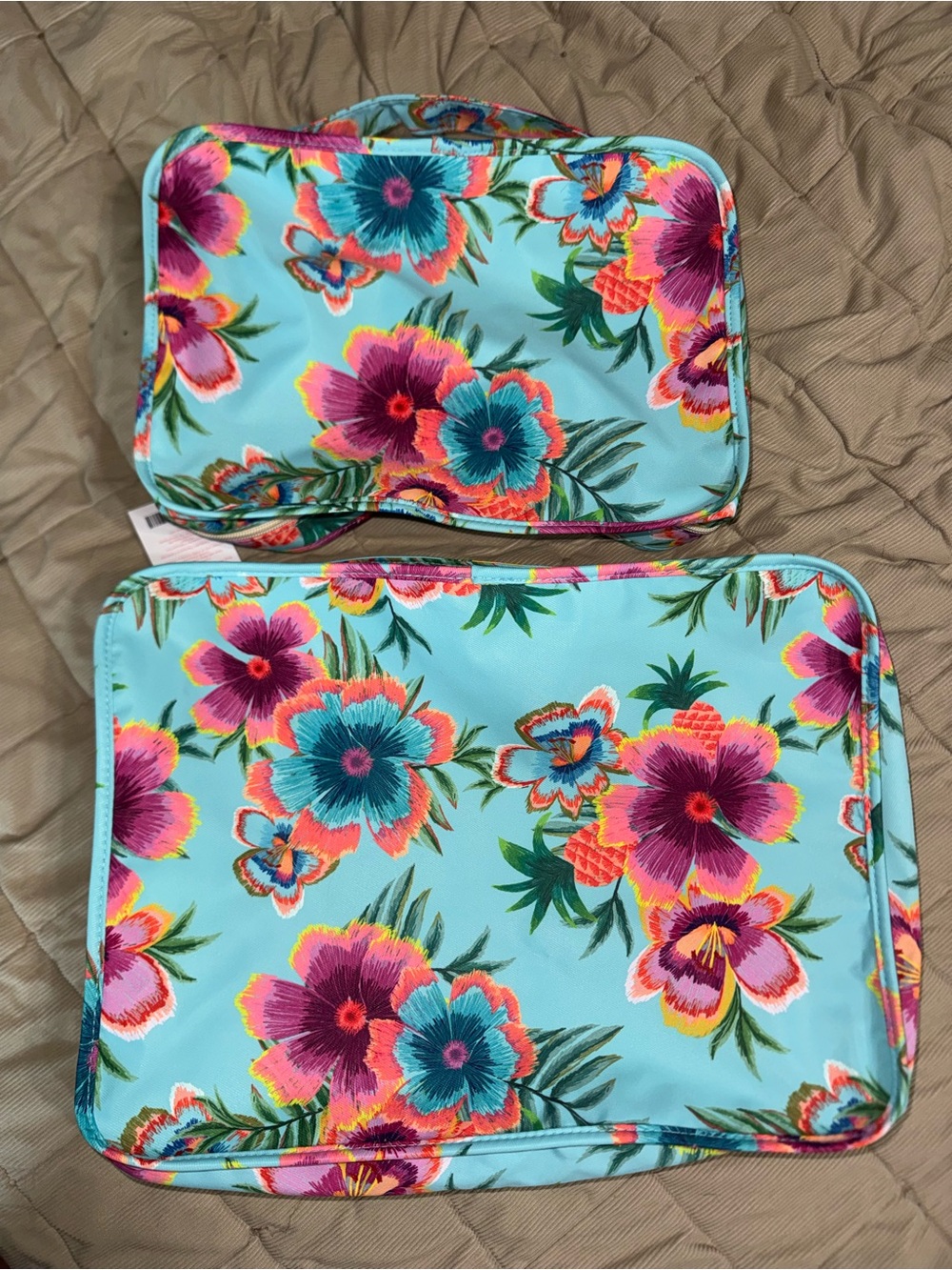 PQ Swim Floral Turquoise Packing Cube Set - 2 Pack